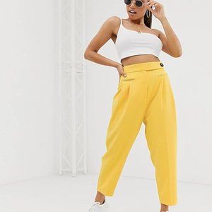 HOST PICK & NEW ASOS DESIGN Petite Dad Trouser in Bright Yellow Pop